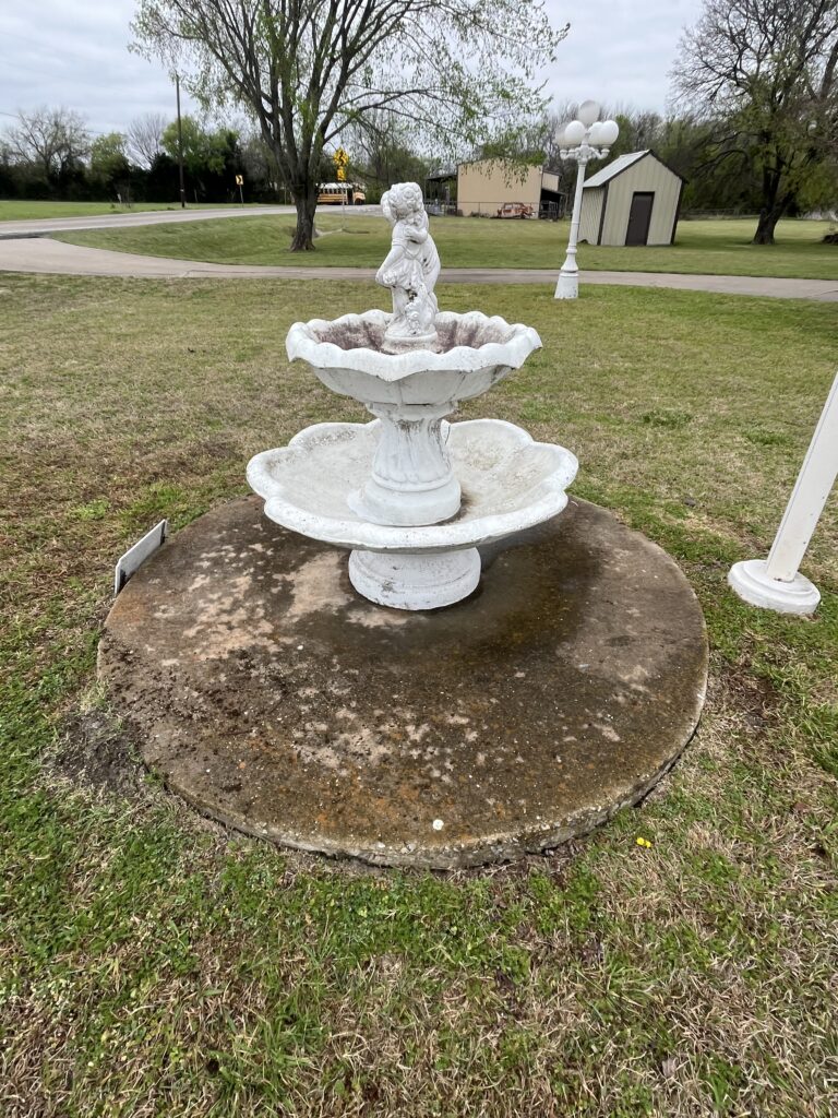 Pressure washing fountain landscape