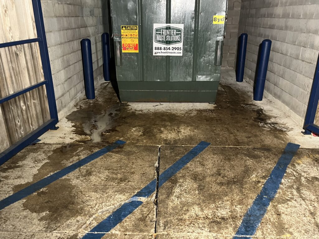 Pressure washing greasy concrete